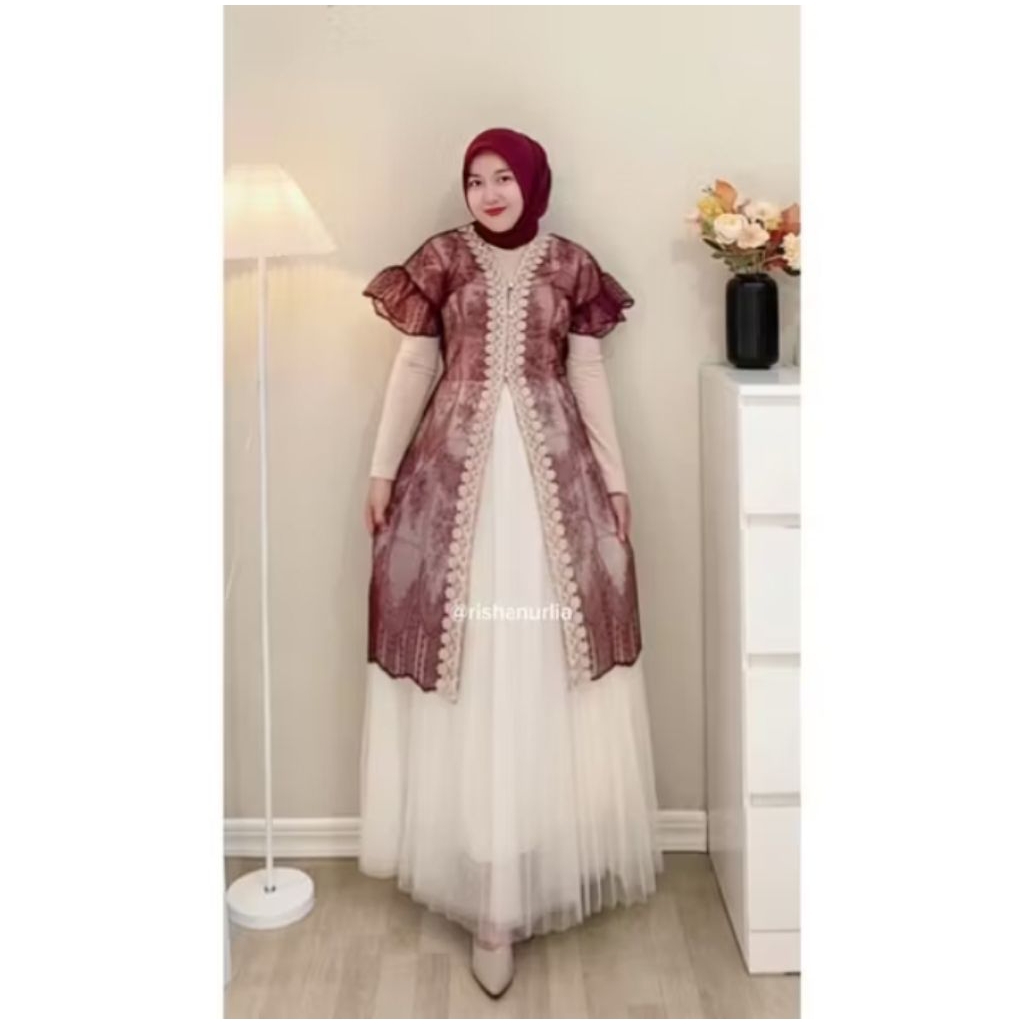 indah dress // dress wanita kondangan // Outer Brukat // brukat kondangan