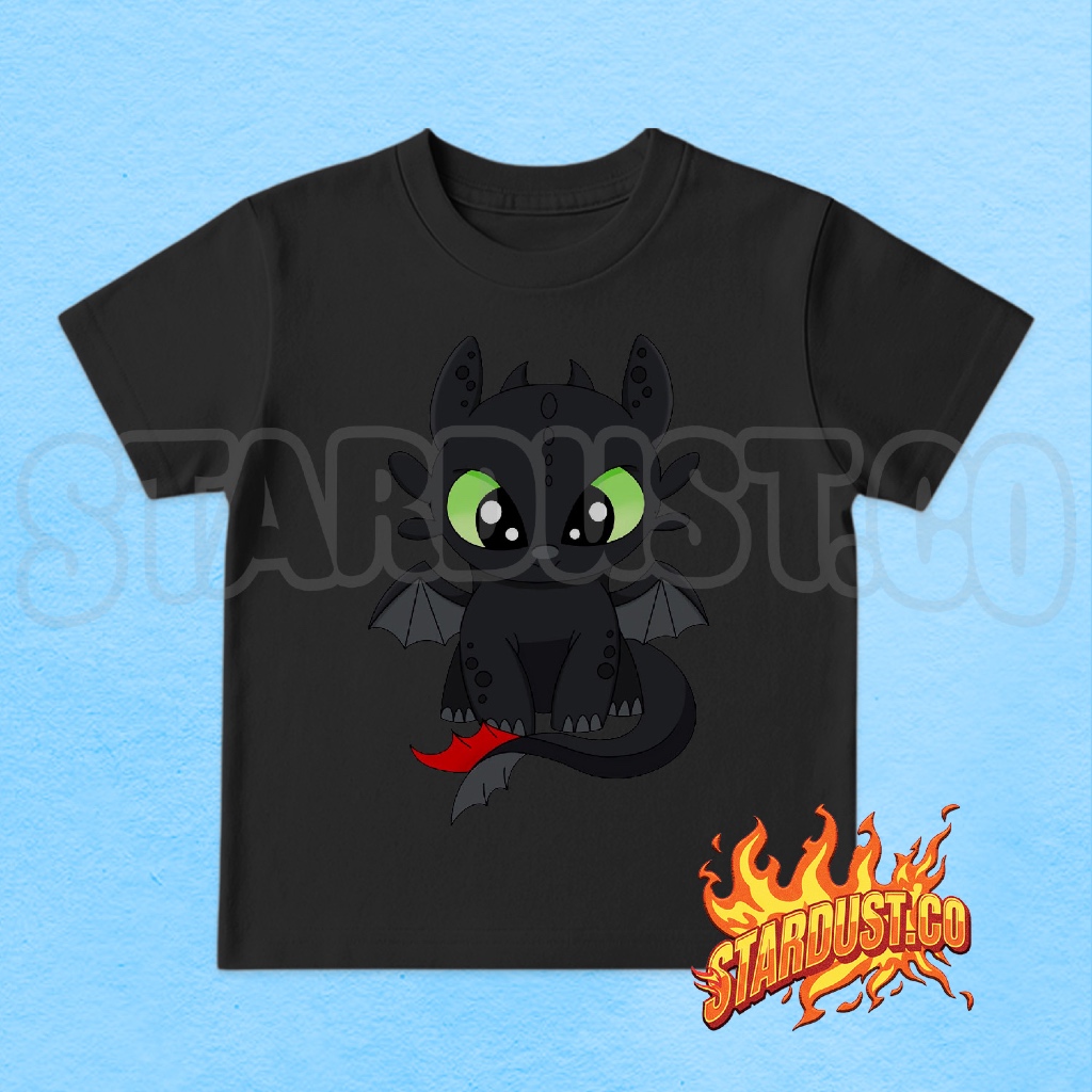 Kaos Anak Toothless Dragon / Atasan Baju Anak Toothless Baby Dragon