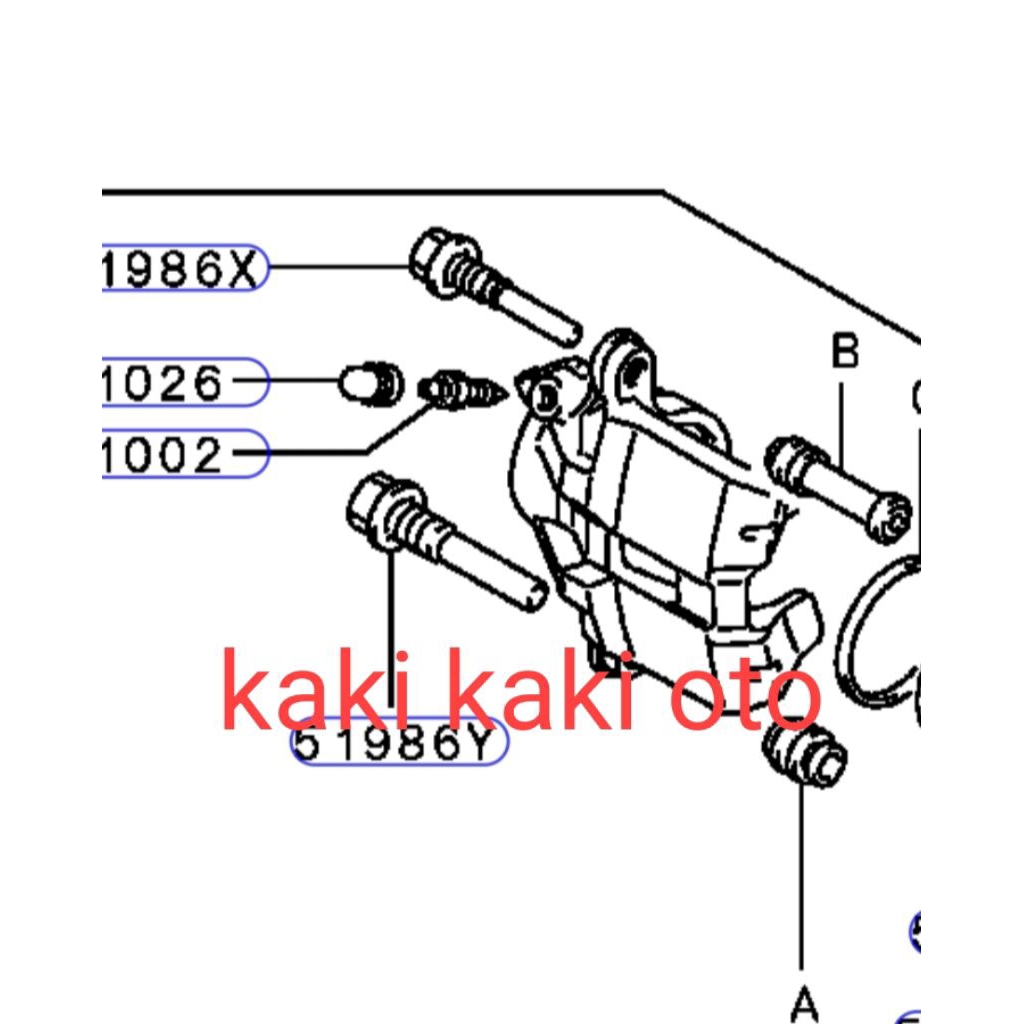 Pin caliper kaliper pen caliper kaliper rem baut disc brake baut cakram depan lancer cb4 cb-4 ck4 ck
