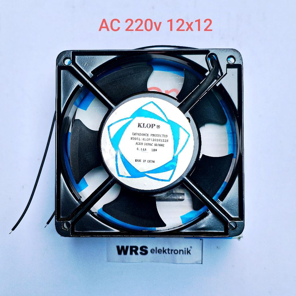 Kipas fan AC 220v 12cm kipas power AC 12cm x 12cm tebal 38mm