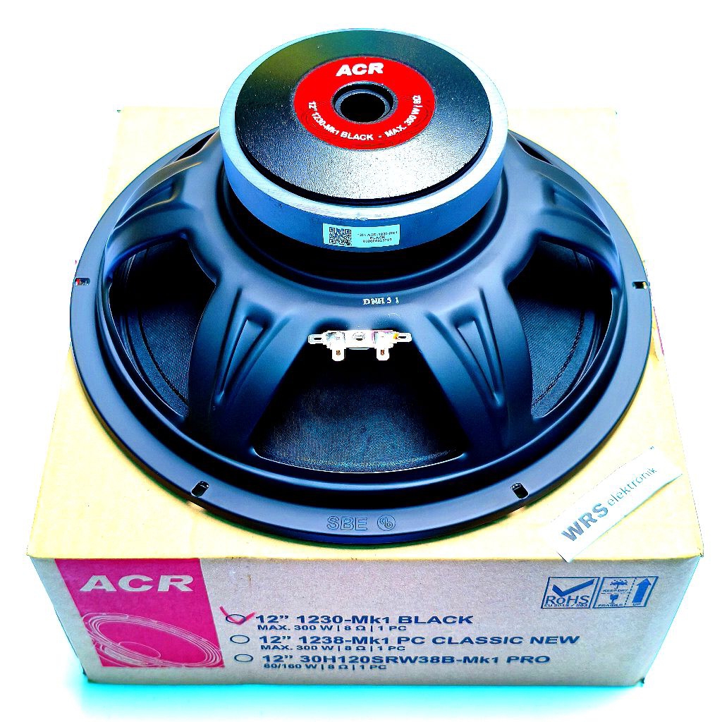 Speaker spiker 12" inch ACR 1230-Mk1 BLACK full range 8ohm 300watt