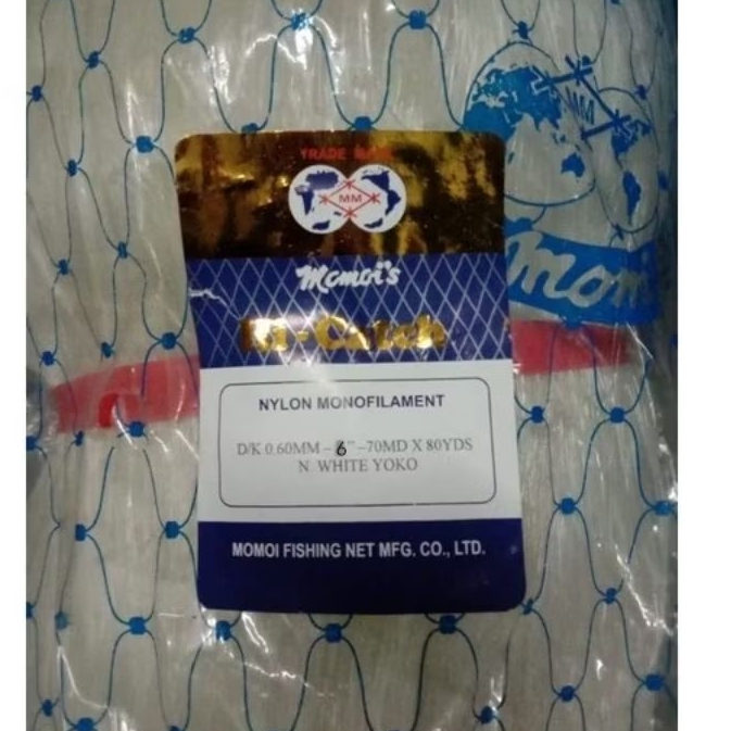 JARING IKAN MOMOI 6 INCHI 0.60 70MD/80YDS YOKO JARING IKAN NELAYAN JARING MOMOI