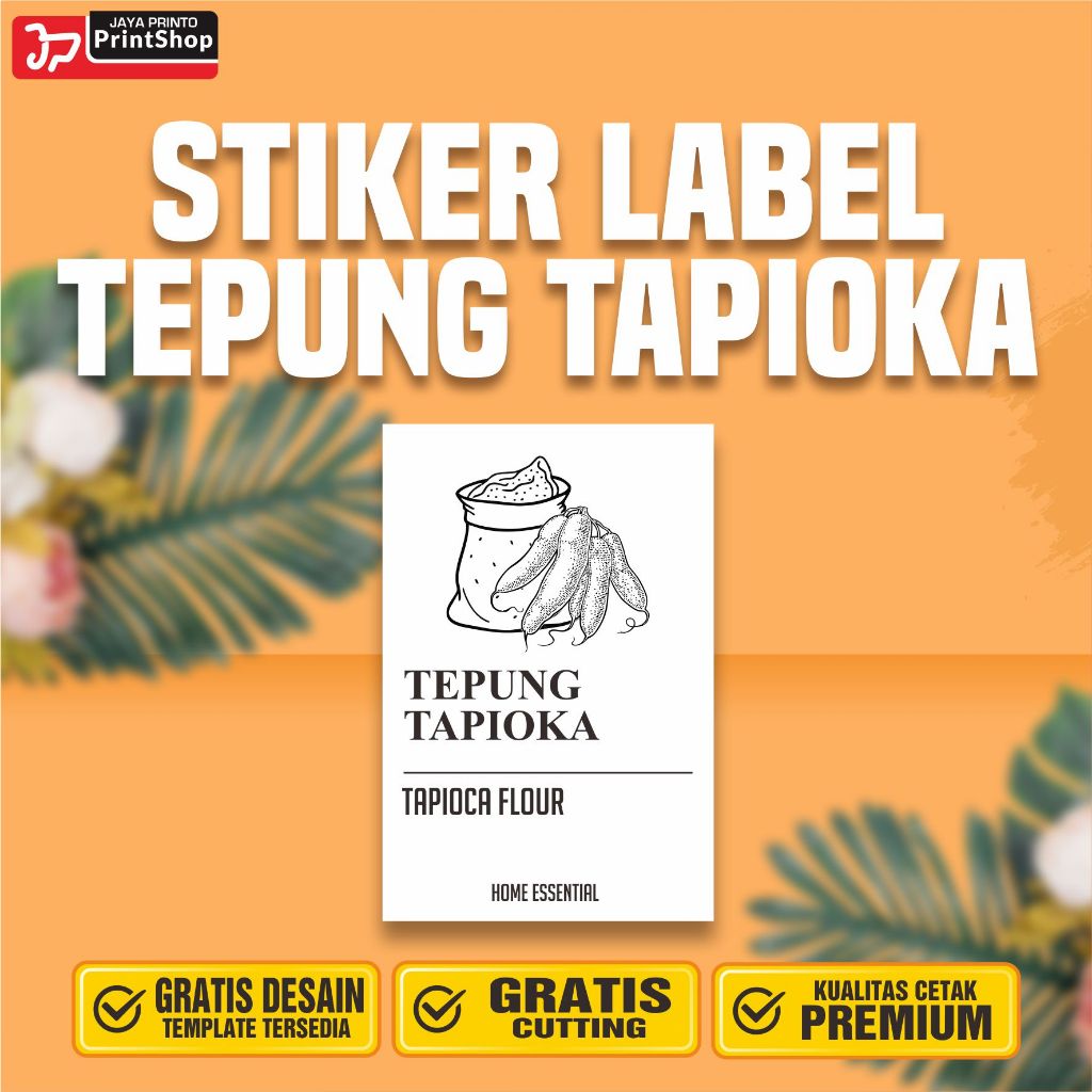 Stiker Label Makanan Kering Tepung Tapioka Ready Tahan Air_STICKER