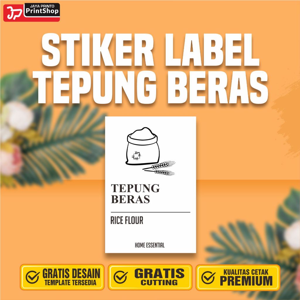 Stiker Label Makanan Kering Tepung Beras Ready Tahan Air_STICKER