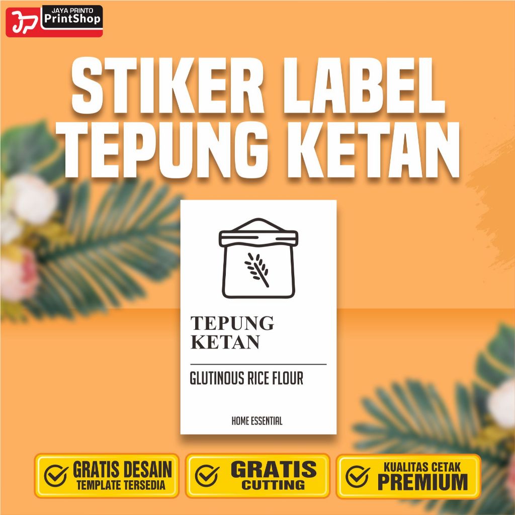 Stiker Label Makanan Kering Tepung Ketan Ready Tahan Air_STICKER
