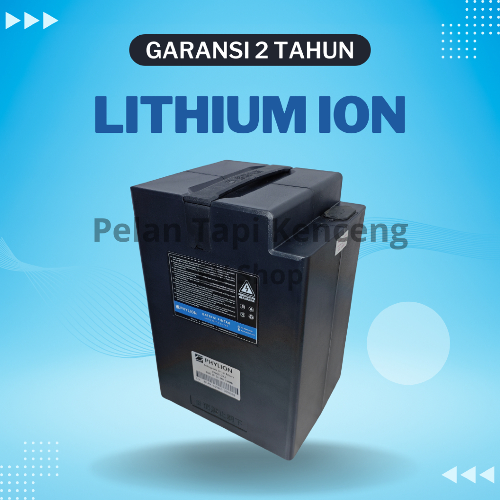 Baterai Lithium 60V 24Ah Phylion – Smart BMS | Pengganti SLA/Aki Graphene Motor Listrik Selis E-Max,