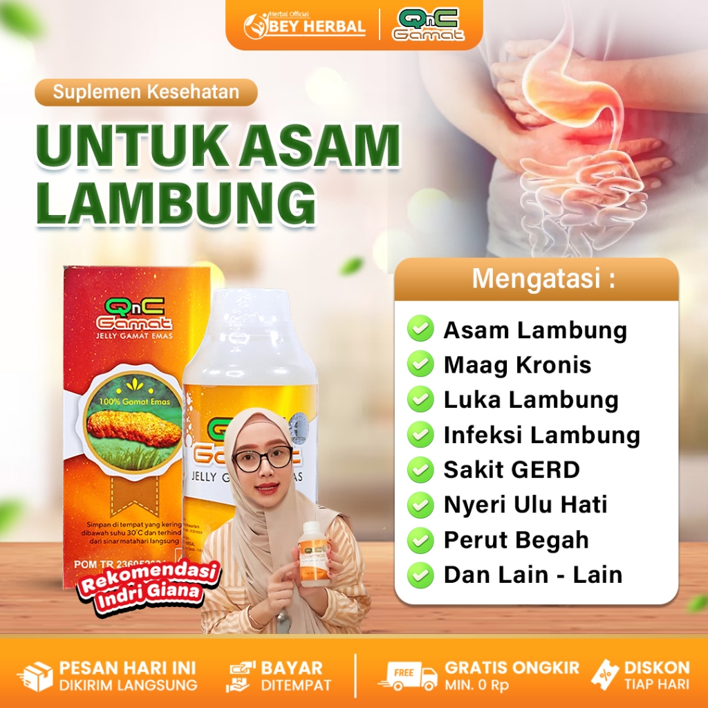 Obat Asam Lambung - Obat Maag - Obat Gerd - Obat Luka Lambung - Obat Infeksi Lambung Qnc Jelly Gamat