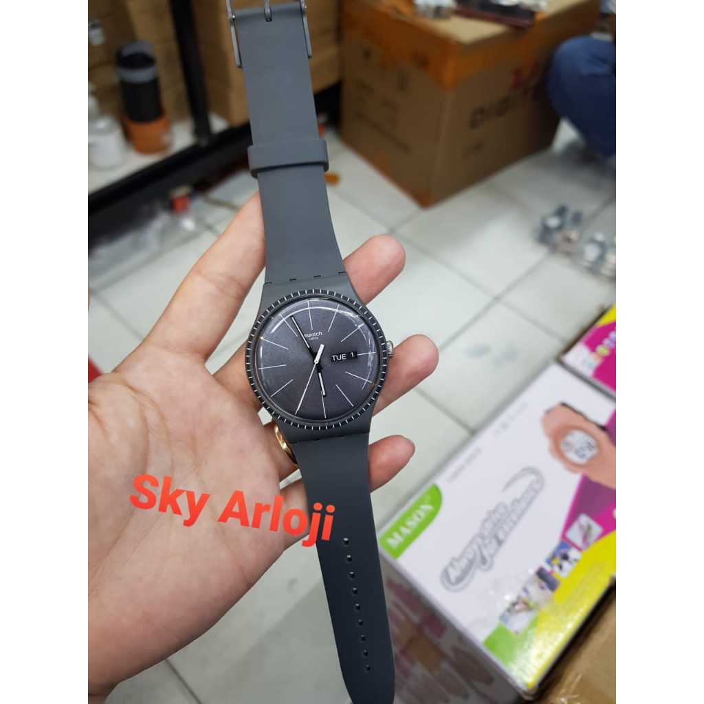 SWATCH SUOM709  GREY RAILS Jam Tangan Pria Original