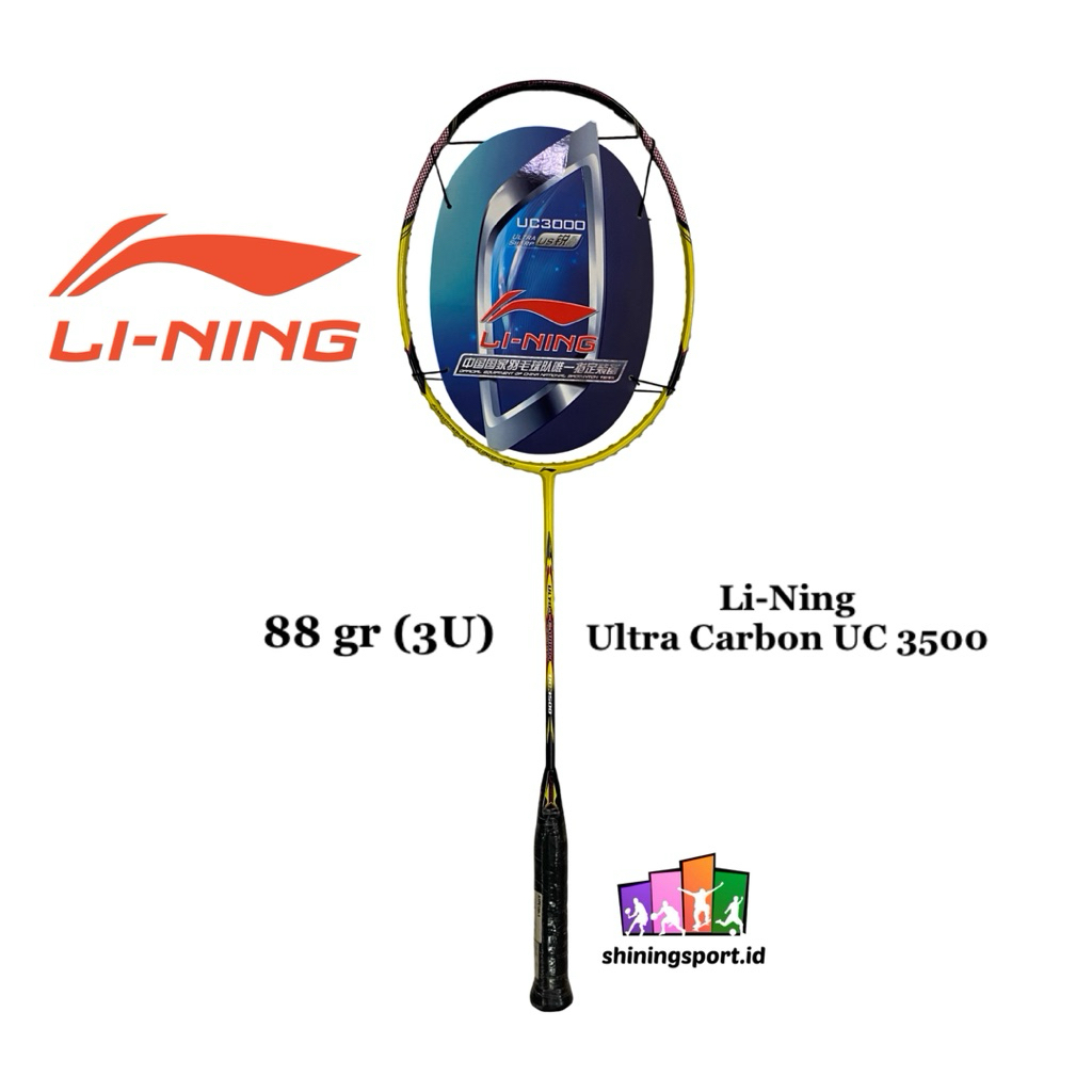Raket Badminton Li-Ning Ultra Carbon UC 3500 (+ Free Tas Li-Ning Single Resleting & Towel Grip 2 pcs