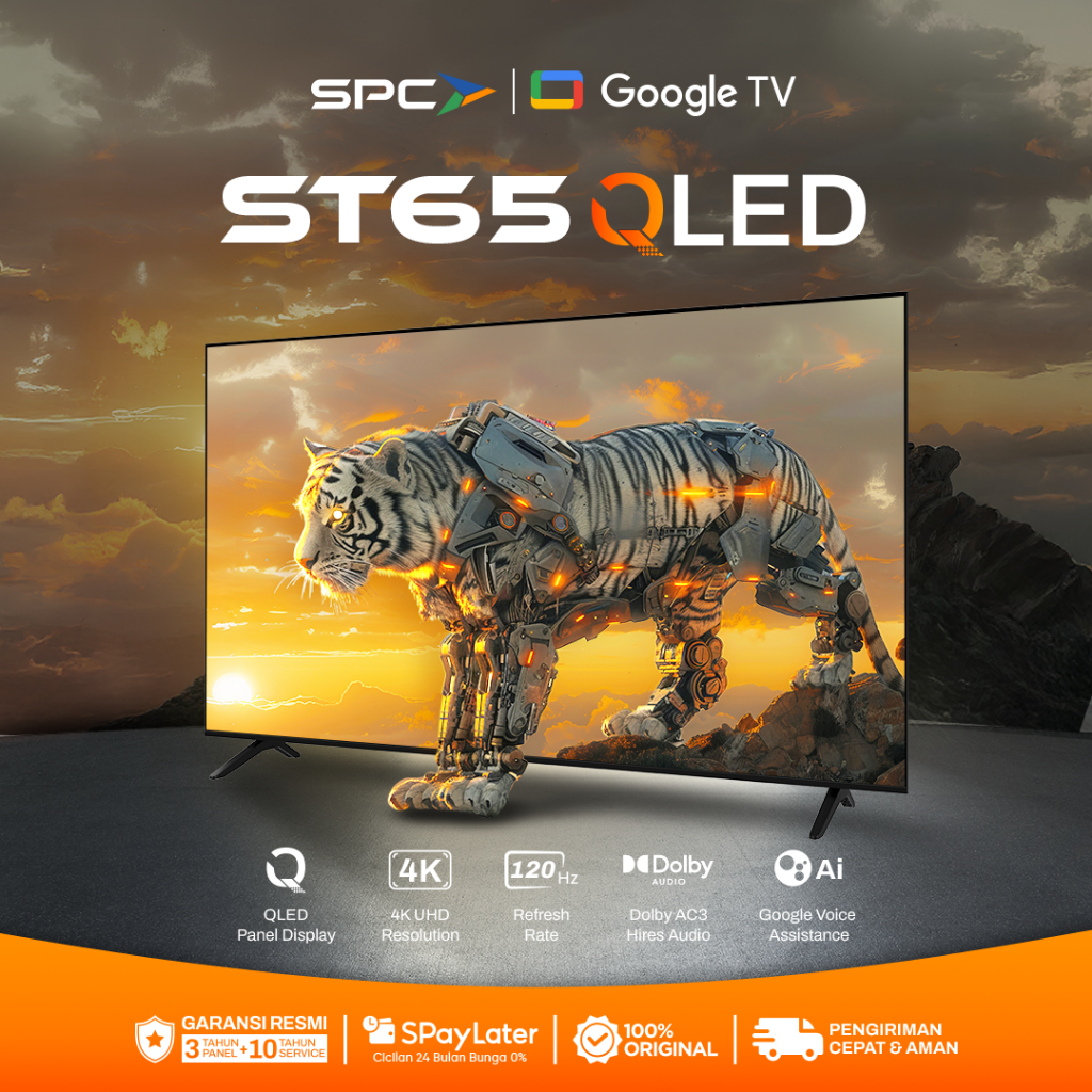 SPC Google TV 65 inch - ST65 QLED Google TV 4K UHD | Dolby Audio | Google Assistant | Digital TV | F