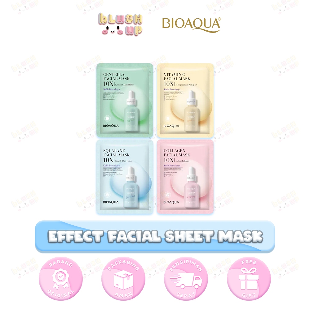 BIOAQUA 10X THE EFFECT FACIAL SHEET MASK (Squalane / Collagen / VIT C / Centella)