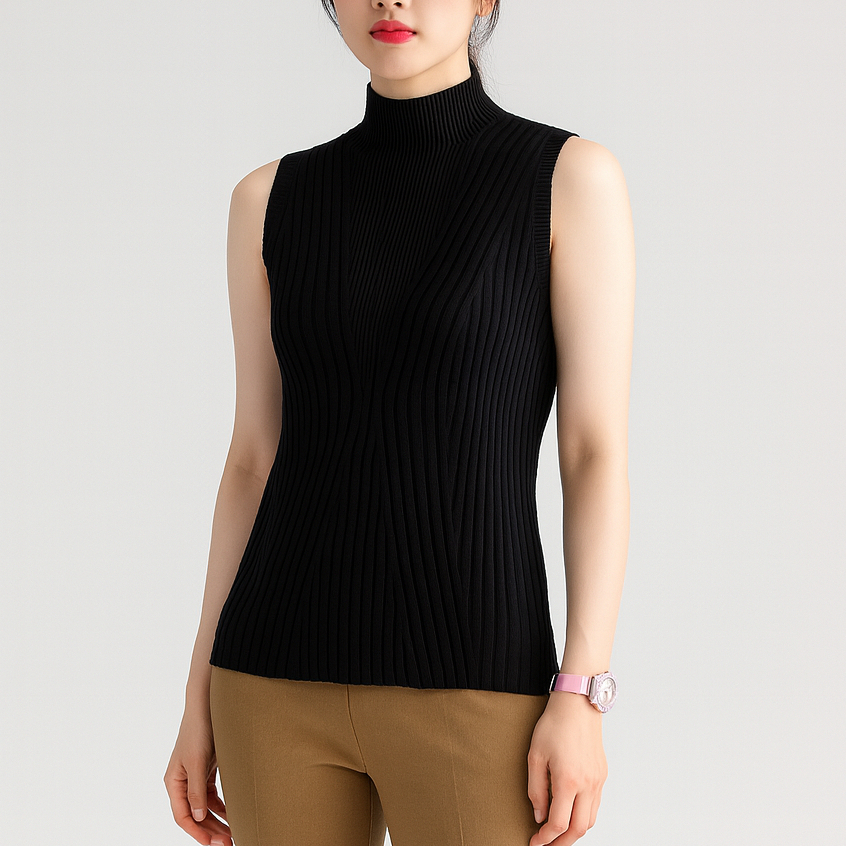 [TTEUDA] Inner Rajut Wanita Baju Dalaman Premium | Manset Knit Tanpa Lengan Model Garis Elegant | Tu