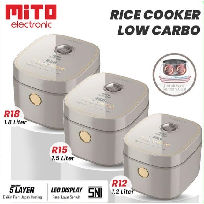 Mito Rice Cooker Low Sugar 8in1 Function || Mito Low Sugar Rice Cooker 1.2L, 1.5L & 1.8L