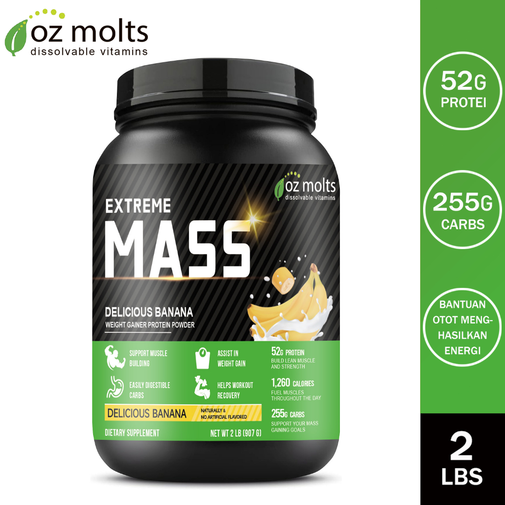Ozmolts Mass Gainer Protein Powder 2Bls Suplemen Bubuk Gainer Mass Protein Drink Weight Gainer Muscl
