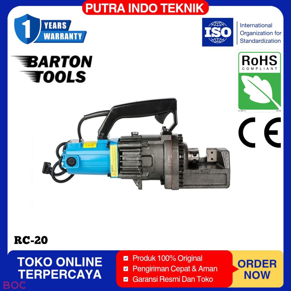 20mm Electric Rebar Cutter Mesin Potong Besi Beton Listrik BARTON