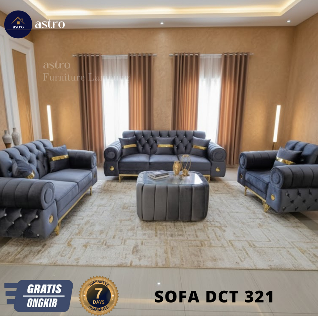 ASTRO SOFA DCT - SOFA 3-2-1 PREMIUM KAIN BLUDRU  + MEJA