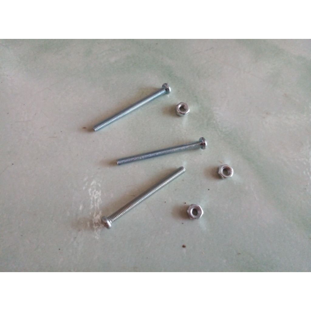 baut 3mm panjang 3.5cm dan mur 3pcs