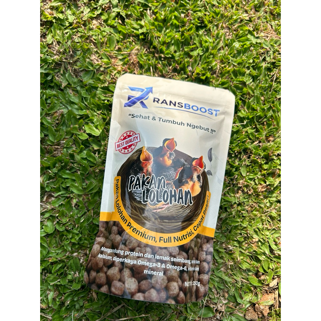Pakan Lolohan Burung Murai RANSBOOST 250gr – Makanan Anakan Burung Ziplock Premium