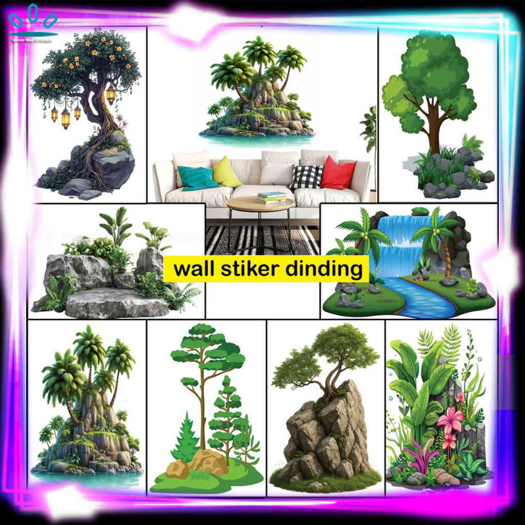 Wall Stiker Besar/Jumbo(bukan stiker kecil)/Stiker Dinding/Stiker Tranparant/Stiker Cuting Motif Poh