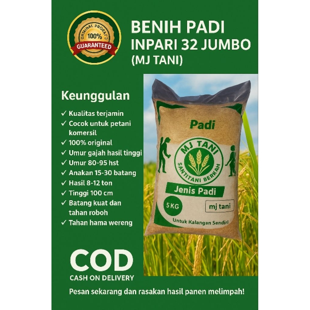 Benih padi unggul INPARI 32 JUMBO super 5kg
