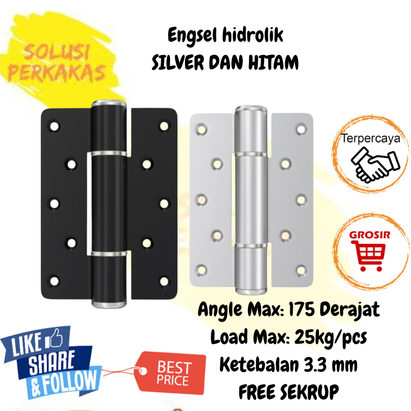 1 SET Engsel Pintu Otomatis Hidrolik / Engsel Hydraulic Hinge / Engsel Penutup Pintu Otomatis