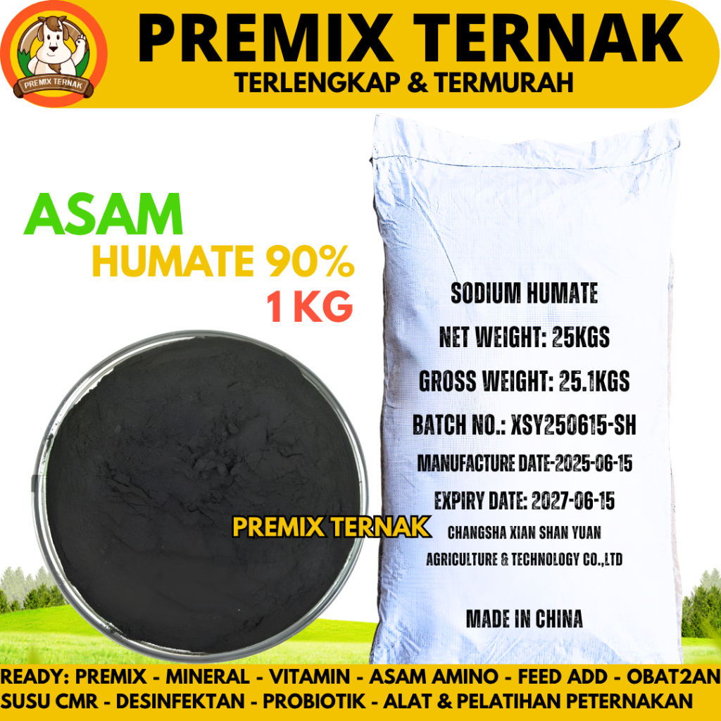 ASAM HUMAT 90% 1 KG PUTIH - HUMIC ACID - SODIUM HUMAT - SODIUM HUMATE - HUMID ACID - HUMIC ACID
