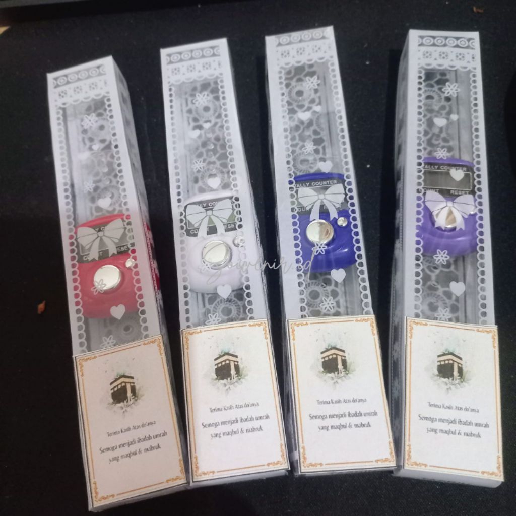 Souvenir Tasbih Digital Haji & Umrah Kemas Mika + Gratis Stiker Nama