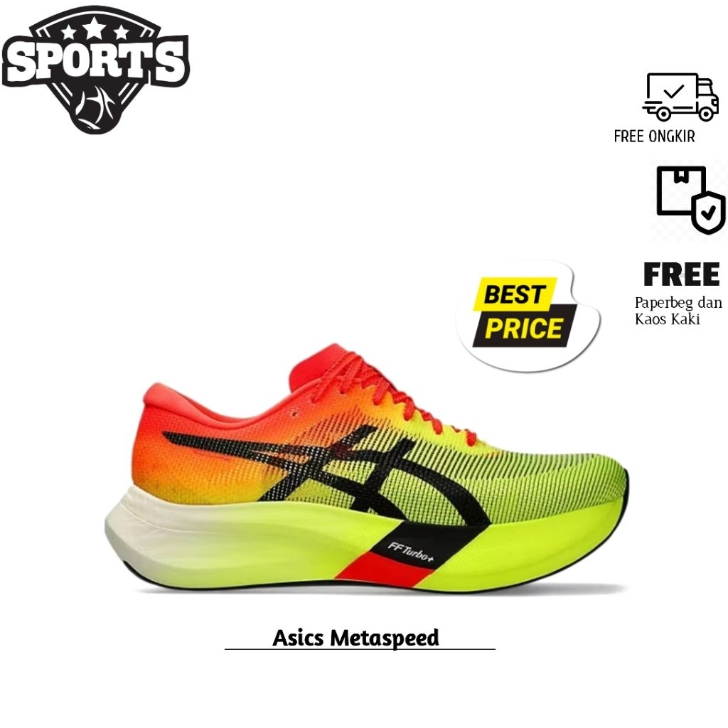 Sepatu Lari Pria/Wanita Asics Metaspeed Edge Sky Paris Safty Yellow Black Original