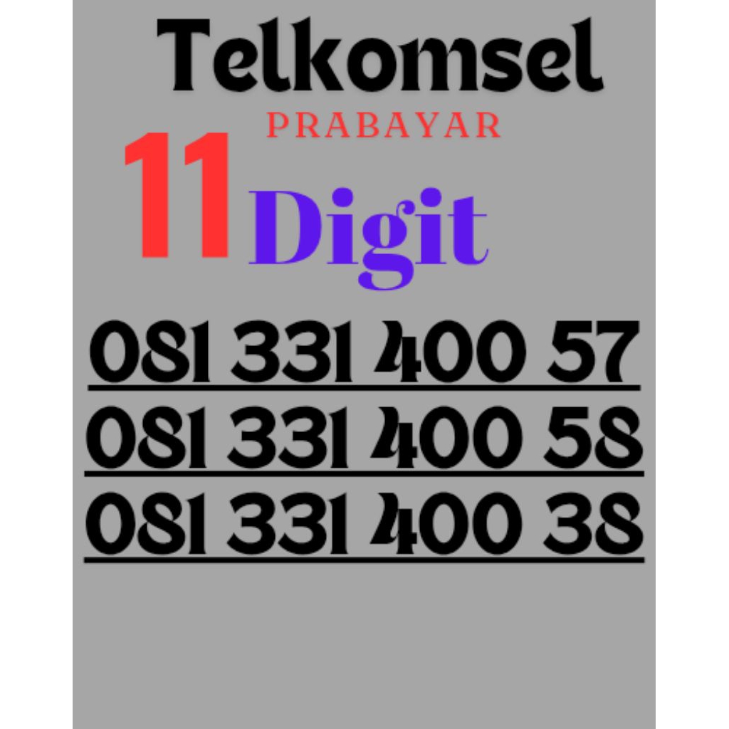 KARTU PERDANA TELKOMSEL 11 DIGIT