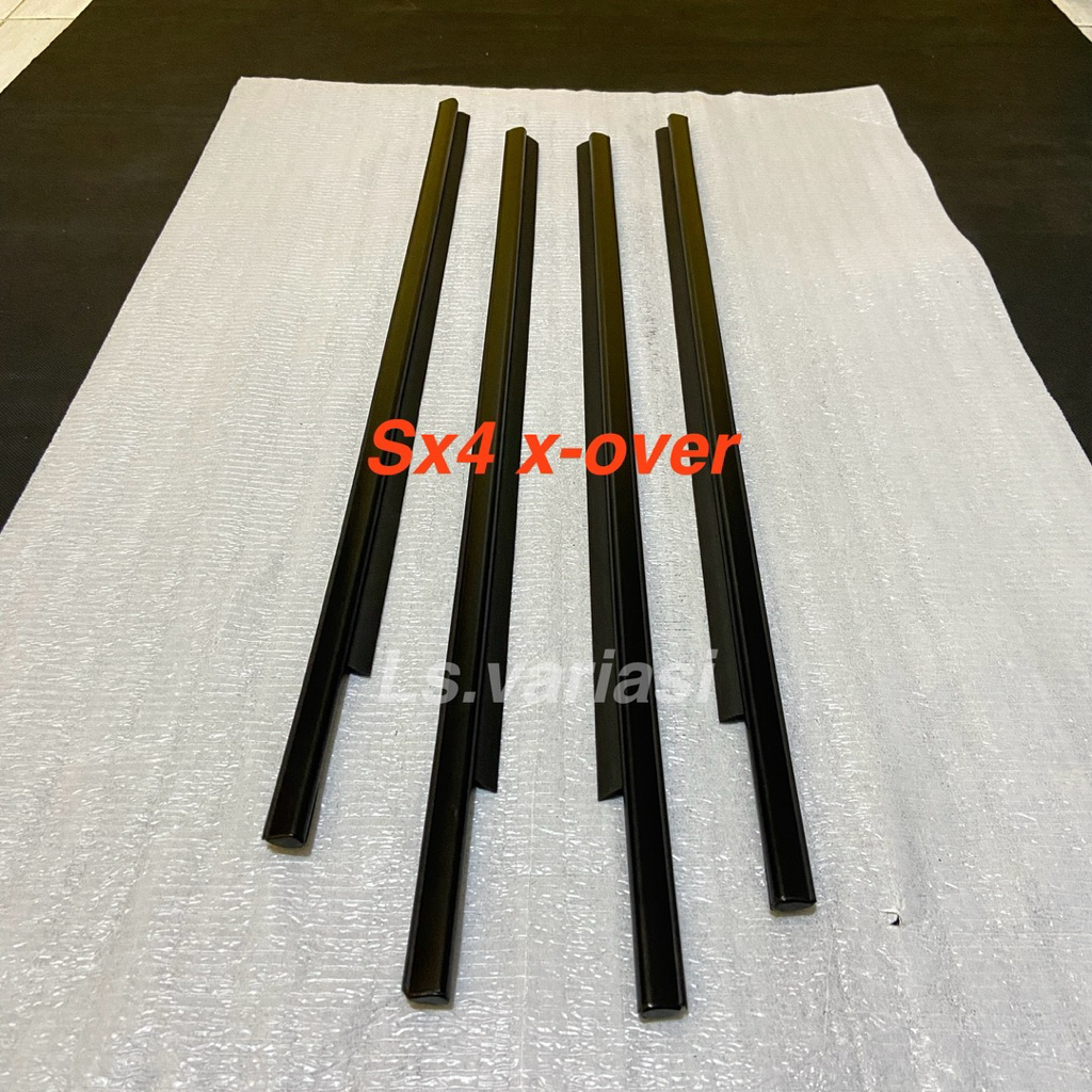 Pelipit kaca luar / weather strip pintu luar SUZUKI SX4/X-OVER hitam 1set 4pcs