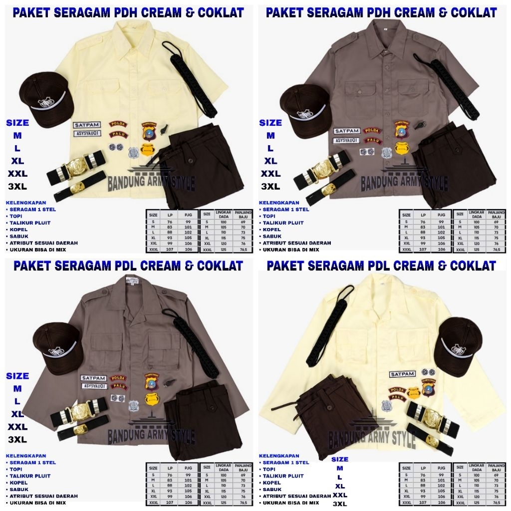 Seragam security terbaru / Seragam PDH terbaru LENGKAP / Seragam Security Coklat / Seragan security