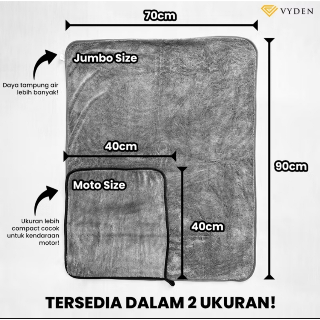 Lap Pengering Cuci Mobil Drying Towel Twisted Loop Premium Korean Microfiber 600GSM Water Magnet Kil