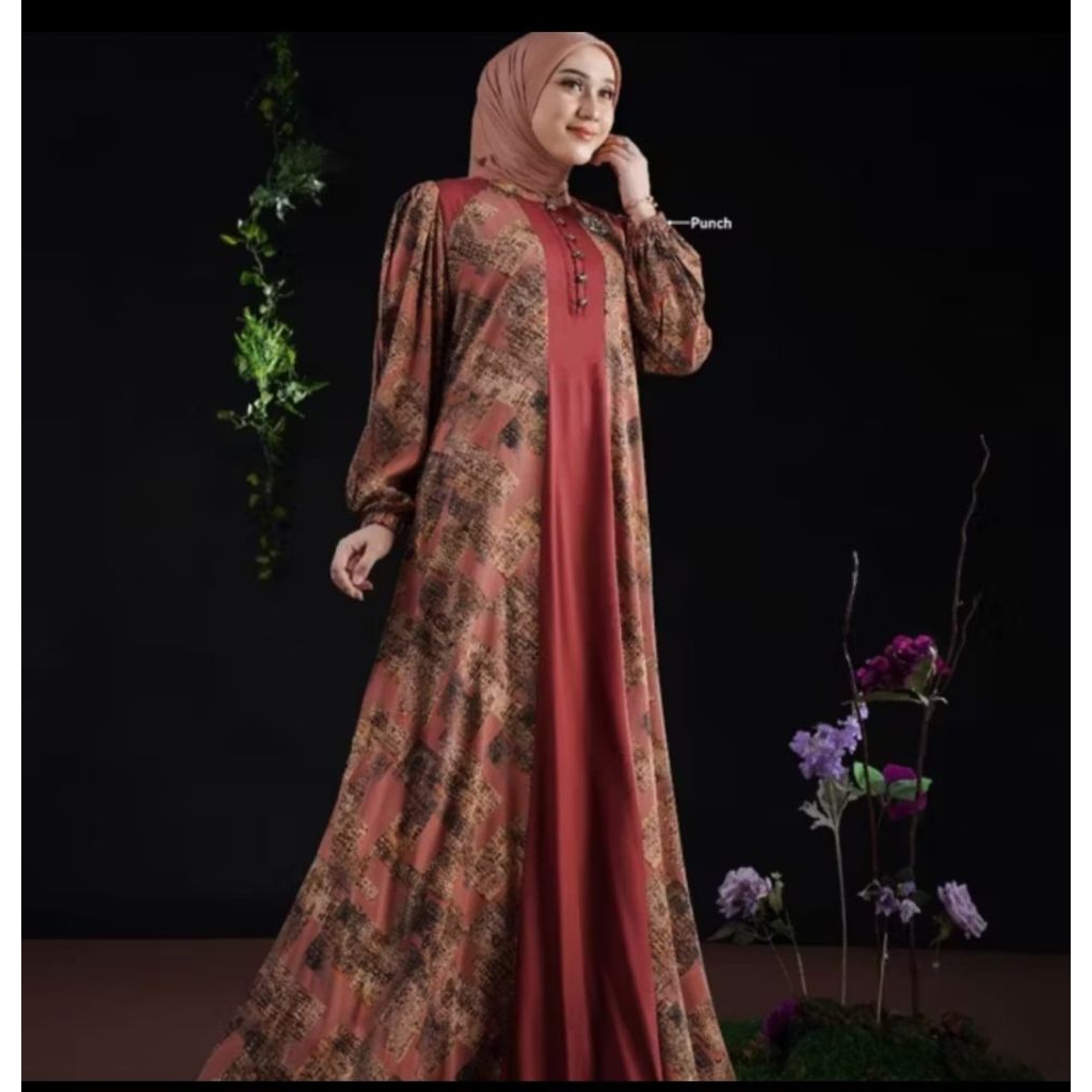 GAMIS RAYON KOMBINASI MOTIF KEKINIAN TERBARU/gamis bahan rayon/gamis rayon motif terbaru/gamis wanit