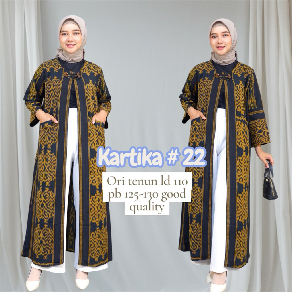 Atasan Wanita Outerwear Cardigan Long Outer tenun Kardigan Wanita Baju kerja Baju Batik atasan tenun