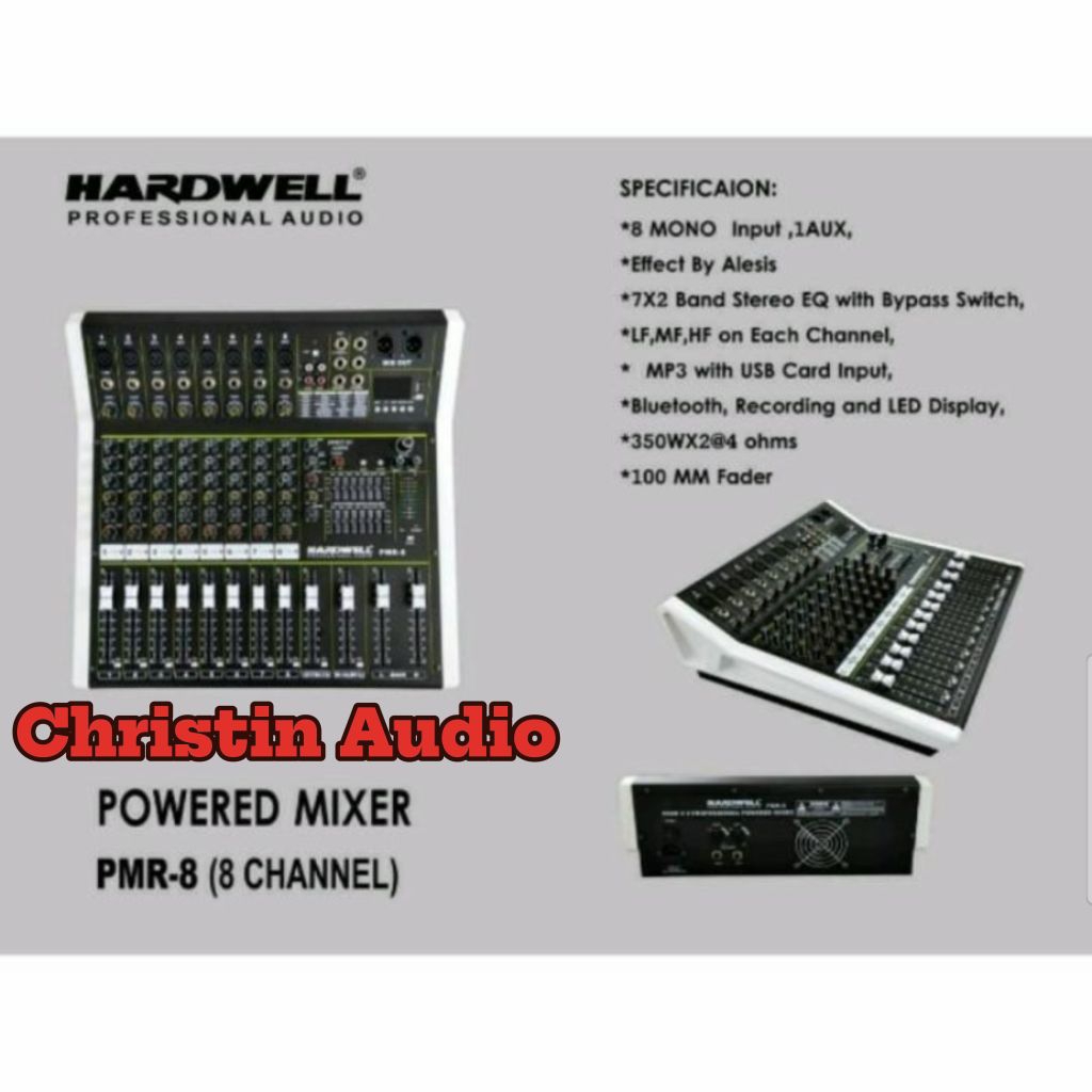 Power Mixer 8 Channel Profesional HARDWELL PMR 8 New Produk 4 Tone Effect Reverb Alesis Original