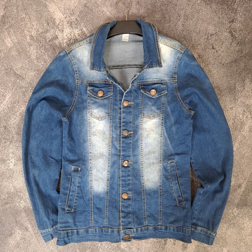 JAKET TRUCKER DENIM JEANS WASHED BY UNBRANDED SIZE S