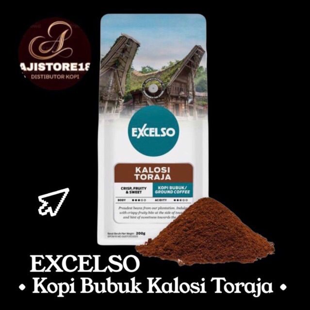 Coffee Ground Excelso Kalosi Toraja 200g- kopi bubuk excelso kalosi toraja