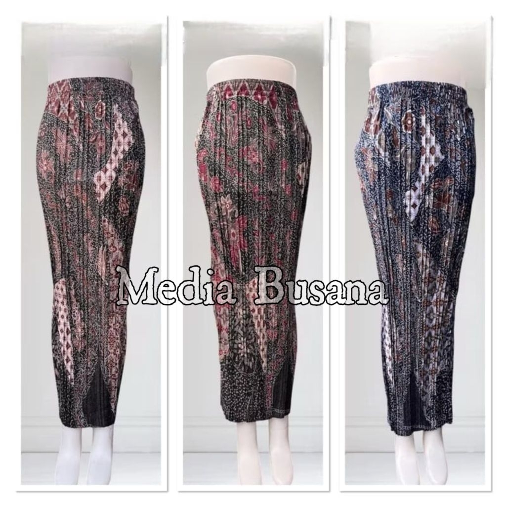 Media Kebaya - Bawahan Rok Plisket kain Sutra Mewah / Bawahan Baju Kebaya / bawahan modern / rok bat