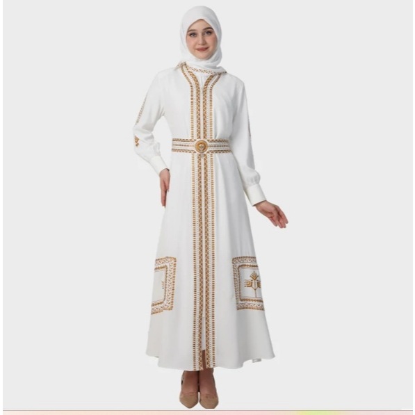 Hikmat Abaya A9866  Wanita Warna Black & White