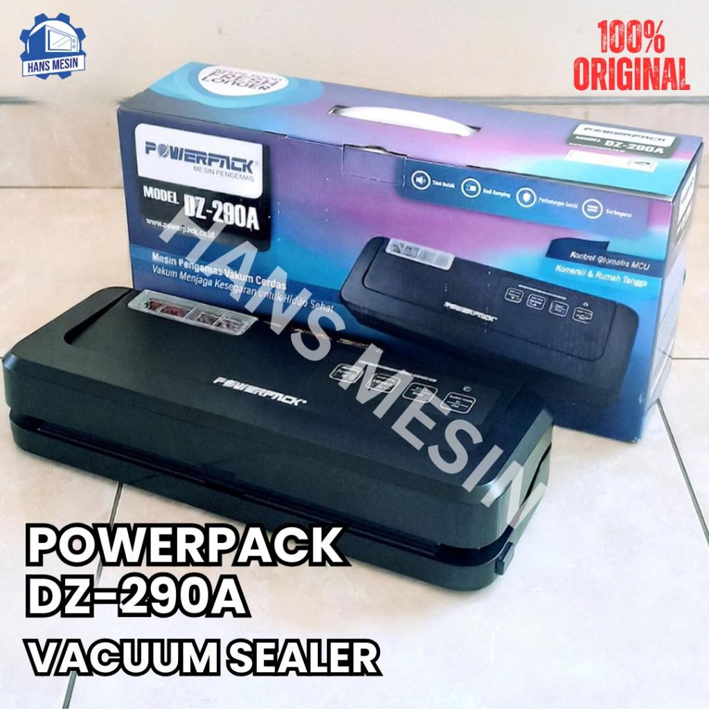 Vacuum Sealer (POWERPACK) DZ-290A / mesin press plastik Basah dan Kering