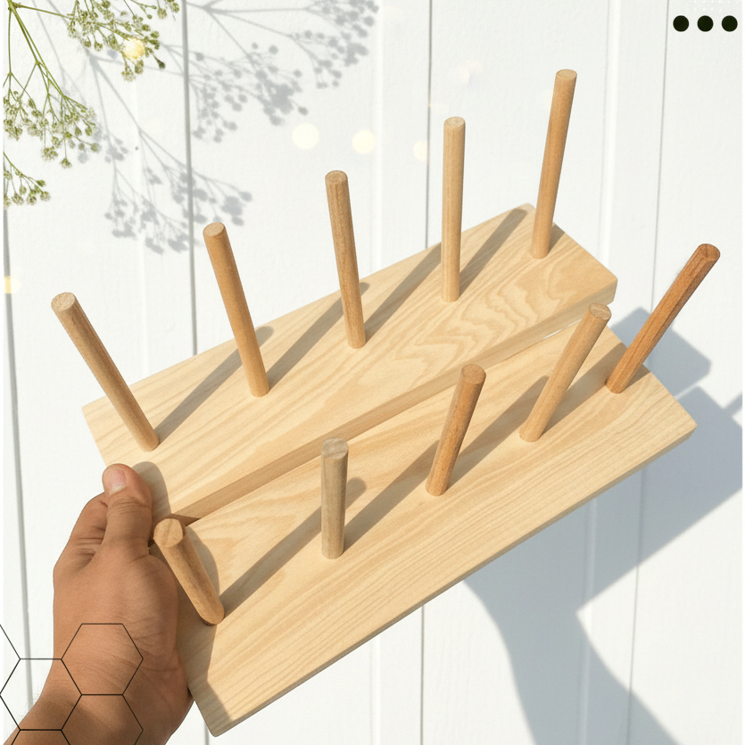 Rak piring gelas Kayu Serbaguna Minimalis Aesthetic | Rak Piring Rak Gelas Display Piring Rak Dapur 