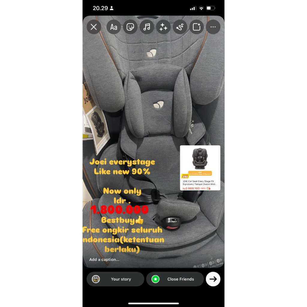 preloved joei carseat everystage fx