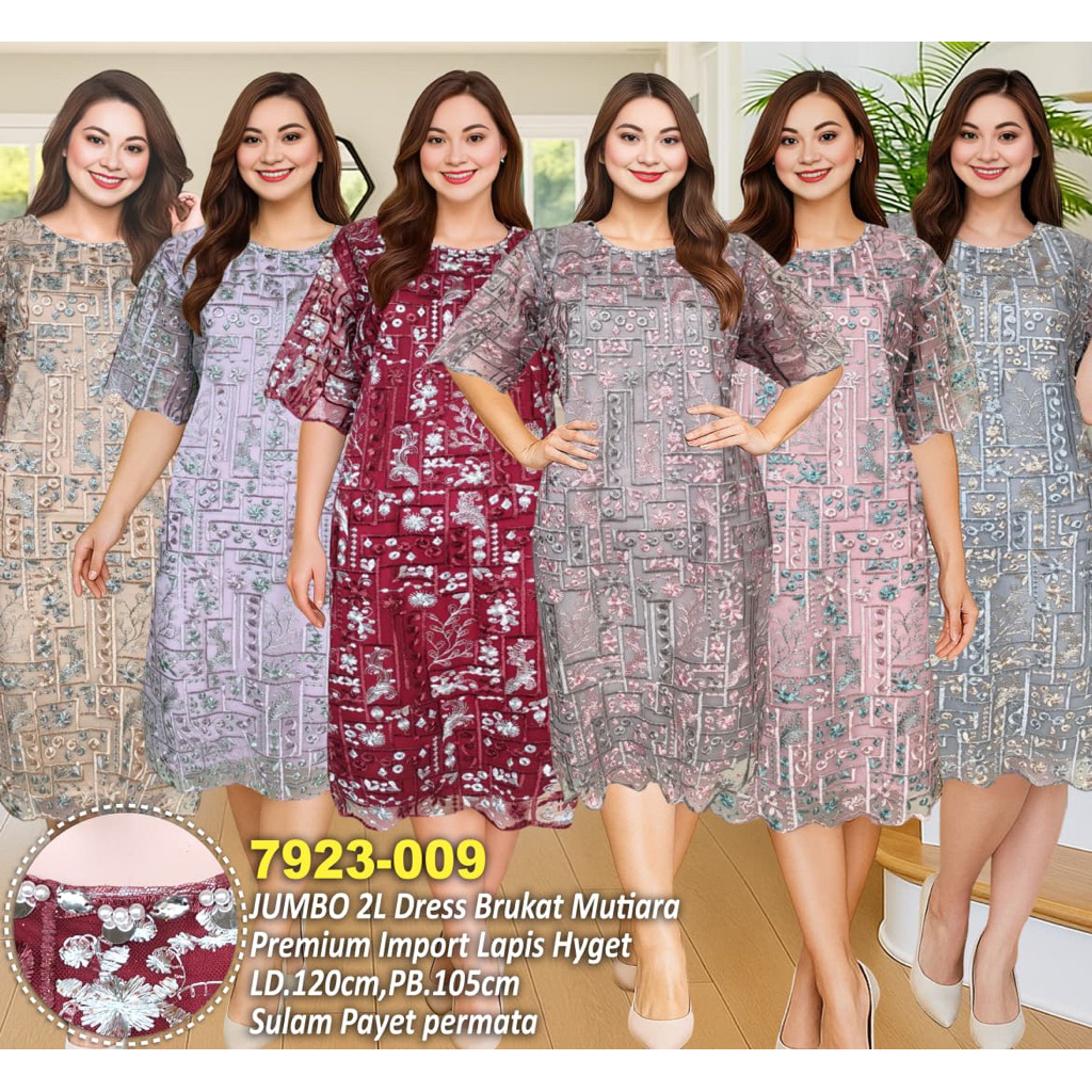 LD120 PREMIUM DRESS JUMBO 7923 DRESS PESTA BAJU NATAL