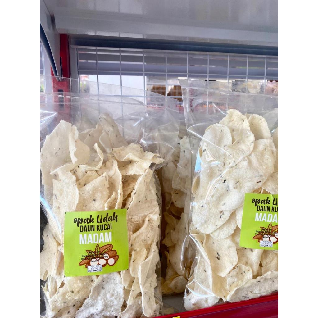 Opak Lidah MADAM, Jajanan Dieng. Kriuk Enak, Opak Daun Kucai