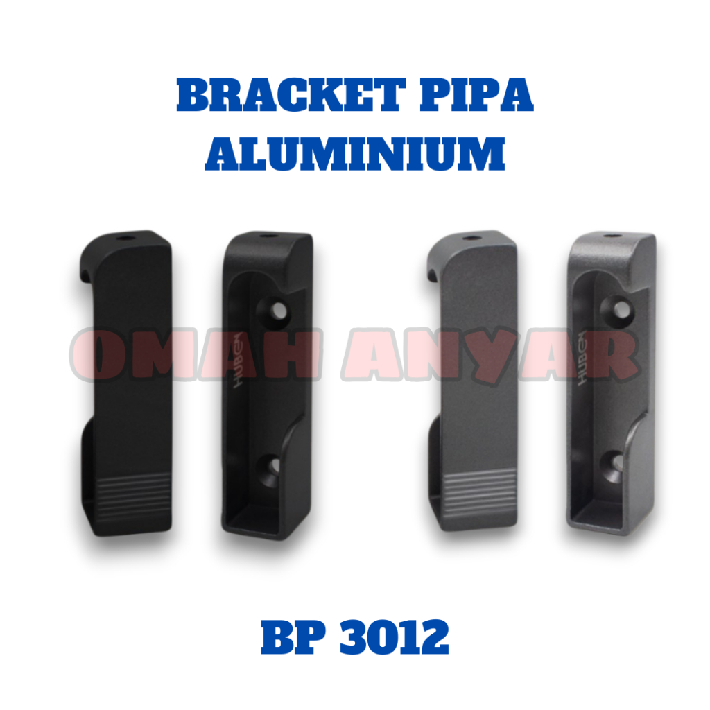 1 PASANG Braket Pipa Aluminium Kotak PAL 3012 Huben