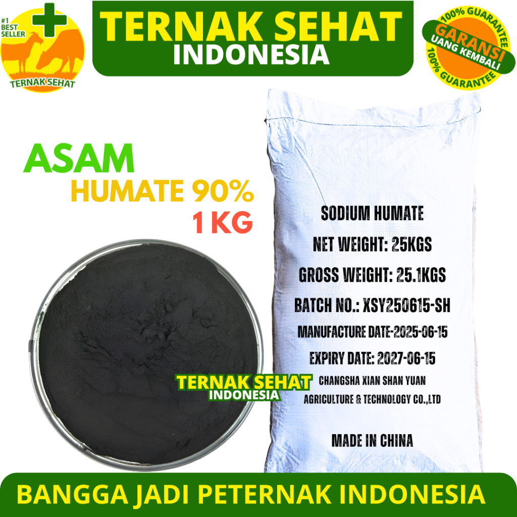 ASAM HUMAT 90% 1 KG PUTIH - HUMIC ACID - SODIUM HUMAT - SODIUM HUMATE - HUMID ACID - HUMIC ACID