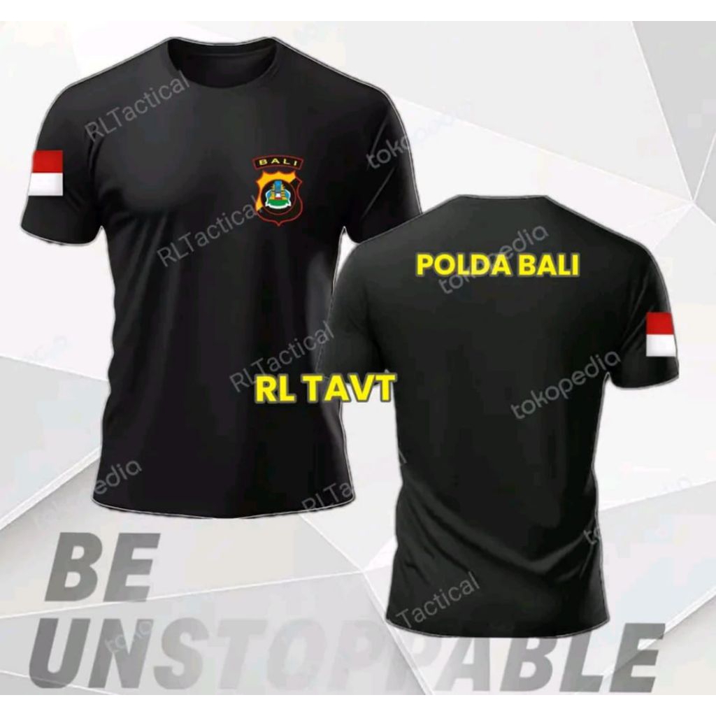 Koas T-shirt POLDA BALI Unisex Kaos Distro Peria/Wanita Kekinian