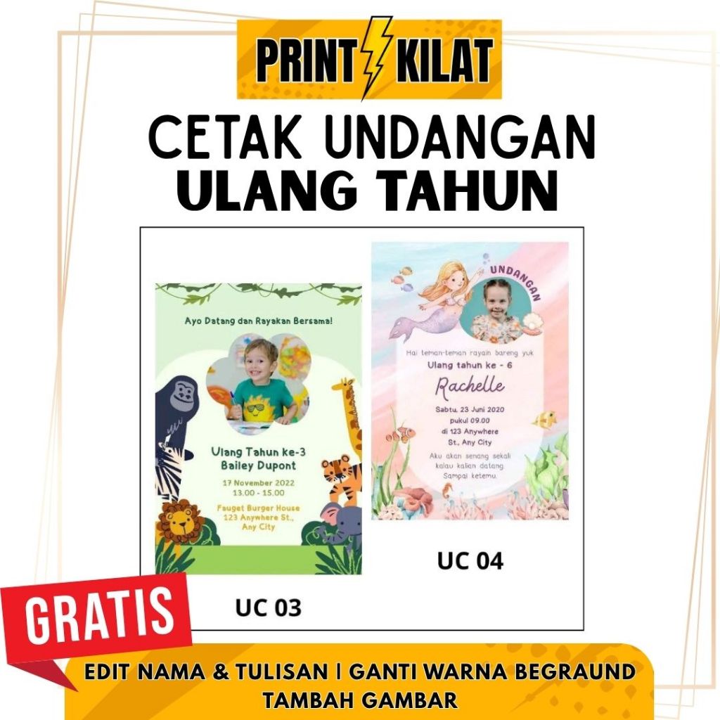 undangan ulang tahun | undangan ulang tahun anak custom
