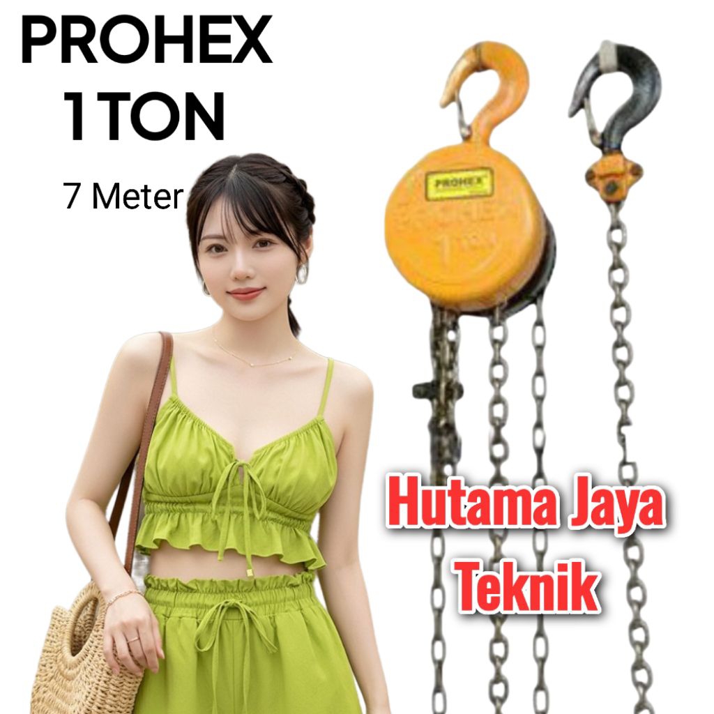 PROHEX || Chain Blok Block Derek Katrol Takel || 1 T Ton 1T | 7 M Meter Mtr 7M 7Meter 7 Mtr
