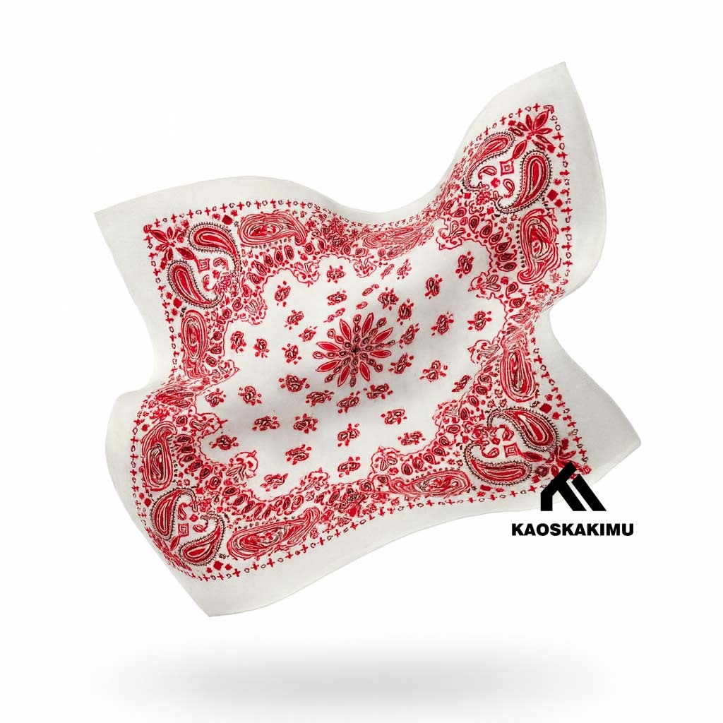 Bandana Paisley Putih Kaoskakimu | Slayer Kain Adem Polymicro Premium Neci Rapi